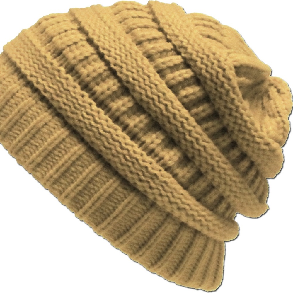 Baggie Slouch Khaki Beanie